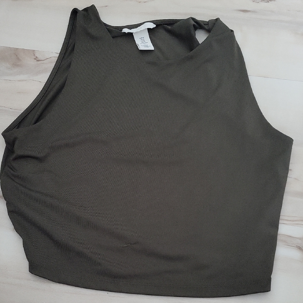 Olive Green Sleeveless Women's Top